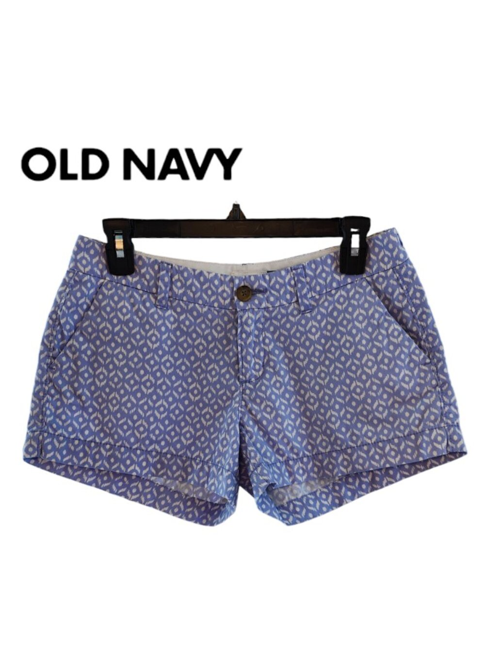 Old Navy Cotton Shorts Light Blue and White Size 0
